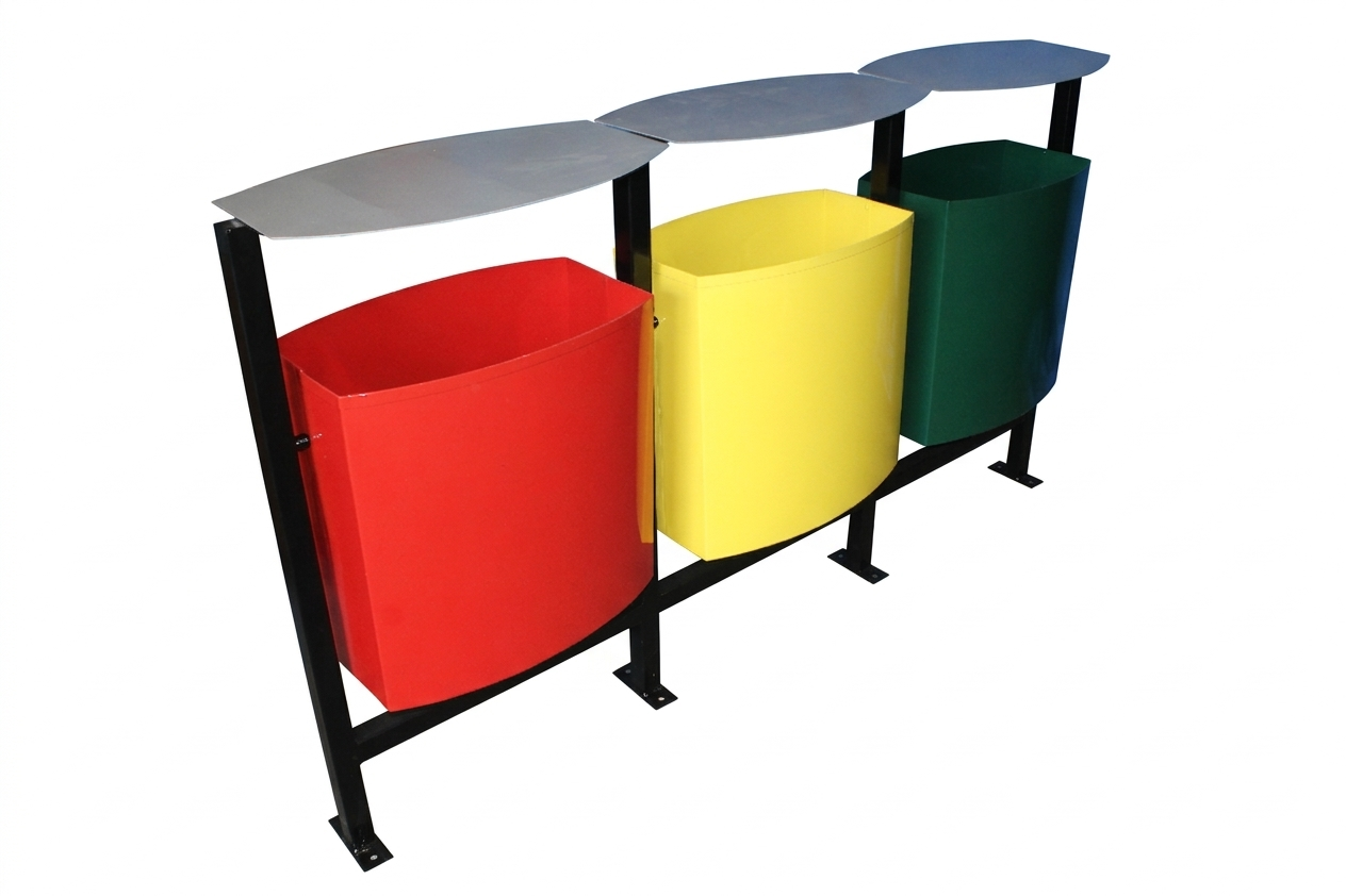 Basurero Liverpool Ecológico Apernar Triple: imagen 1