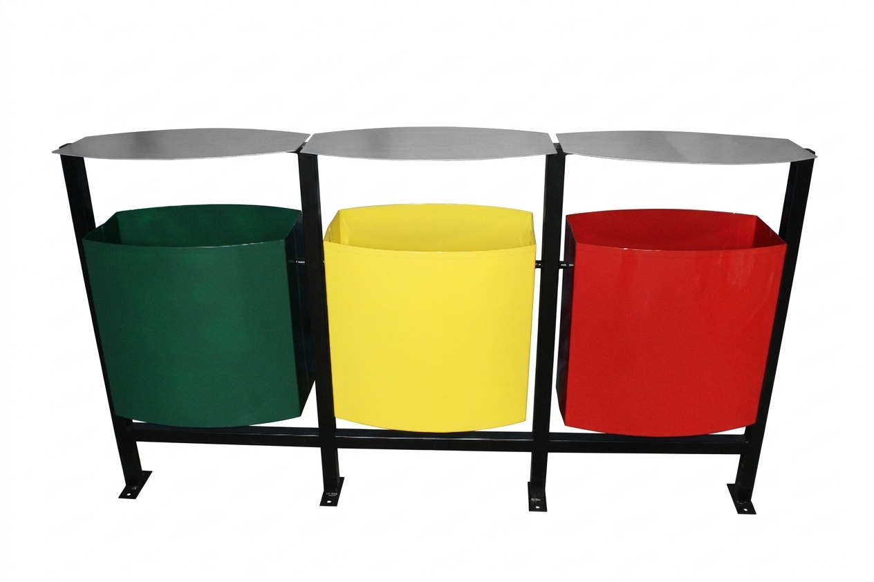 Basurero Liverpool Ecológico Apernar Triple: imagen 4