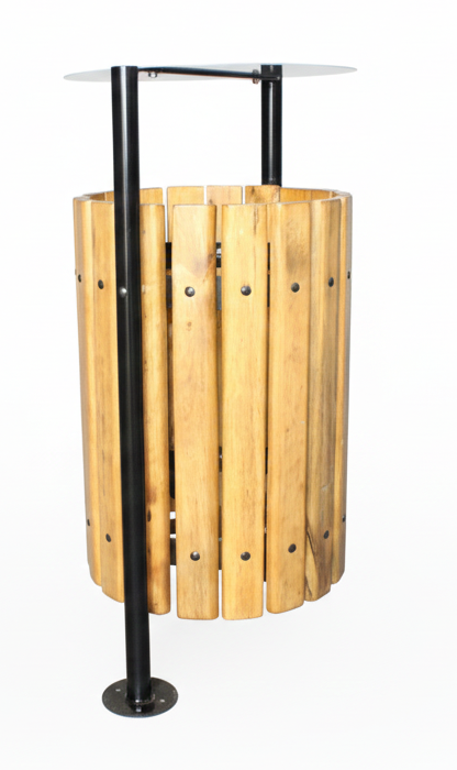 Basurero Acero Madera Roble Apernar: imagen 4