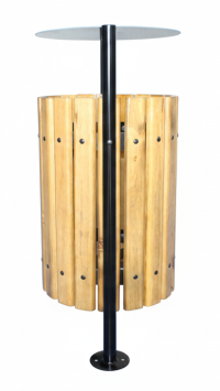 Basurero Acero Madera Roble Apernar